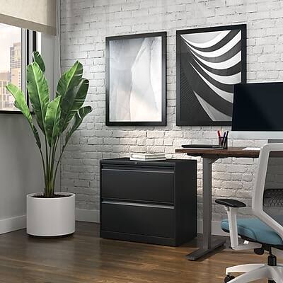 Alt View 7. Staples - Commercial 2-Drawer Lateral File Cabinet, Letter/Legal Size, Lockable, 28"H x 30"W x 18.62"D - Black.
