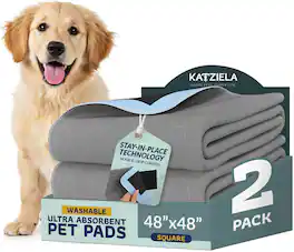 Katziela - Quick-Drying Washable Pee Pads for Dogs With Hook & Loop Rectangular