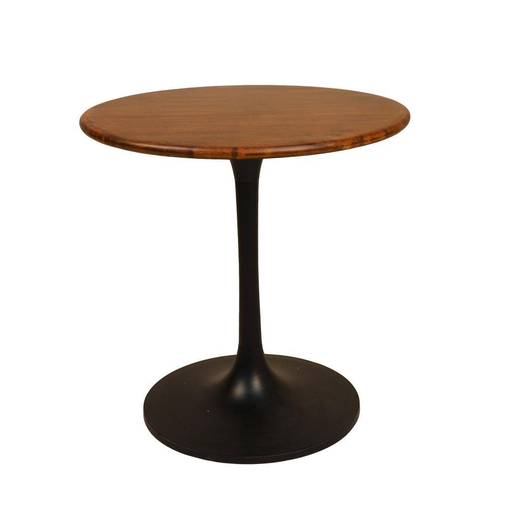 Carolina Chair & Table - Alden Wood Top 30" Round Dining Table - Elm/Black - Blue