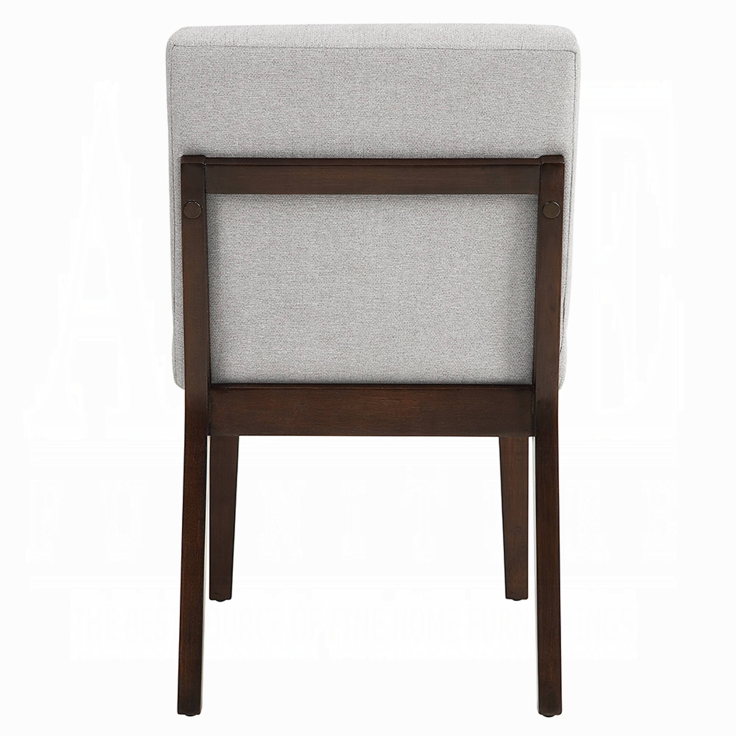 Alt View 2. Manhattan Lane - Eyna Side Dining Chair Set of 2, Soft Gray Linen - Gray, Brown.