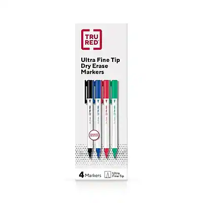 TRU RED Ultra Fine Tip Dry Erase Markers
Ultra Fine Tip
4 Markers