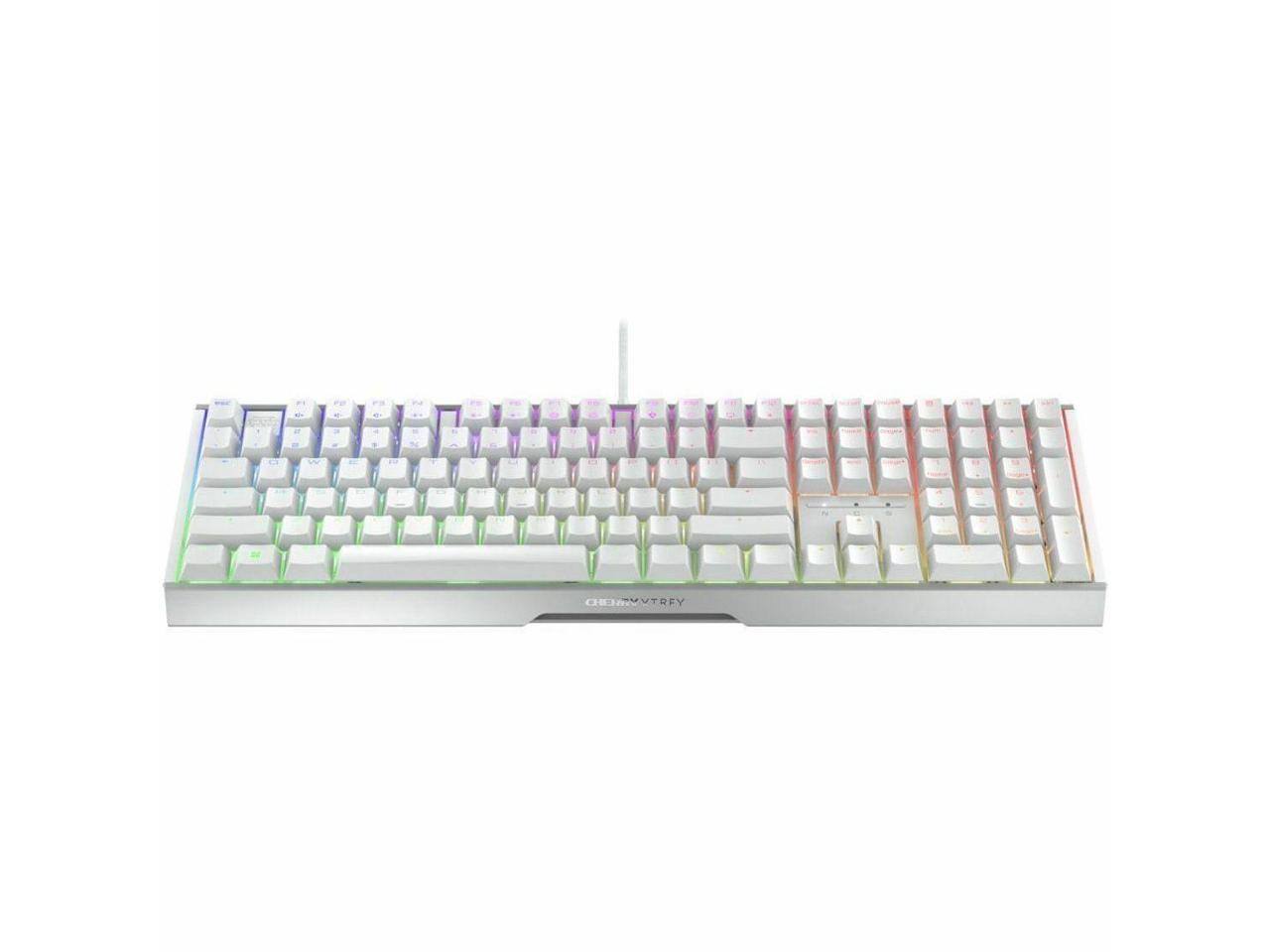 Alt View 5. CHERRY - CHERRY MX 3.1 Gaming Keyboard - White Aluminum, MX2A RED RGB, Durable Keys, Detachable Cable - White.