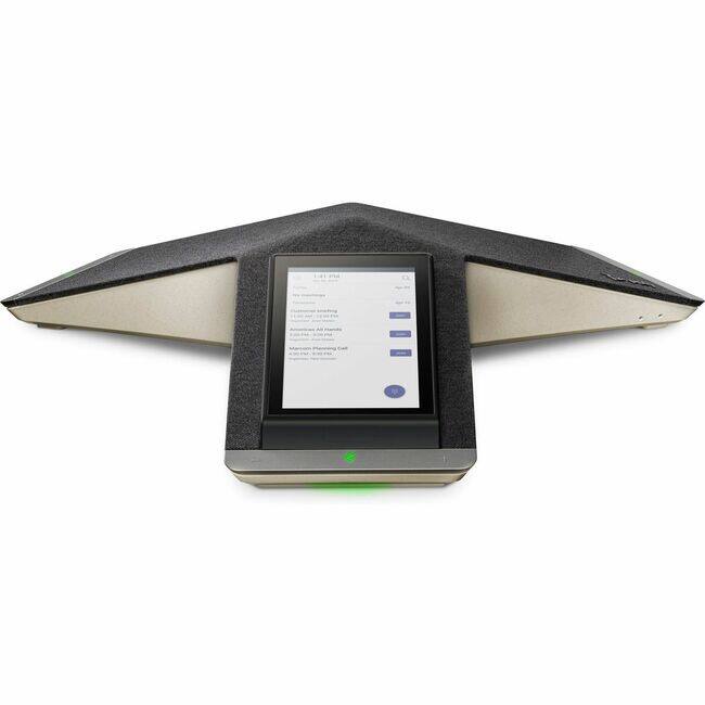 Front. HP - Poly Trio C60 IP Conference Phone for Microsoft Teams Full Radio and PoE-enabled GSA/TAA - 3 x Total Line - VoIP - 5" - Black.