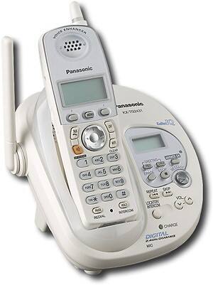 Angle Standard. Panasonic - 2.4GHz GigaRange Cordless Phone with Digital Answering System - White.