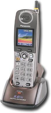 Angle Standard. Panasonic - 5.8GHz GigaRange Expandable Cordless Handset - Metallic Gray.