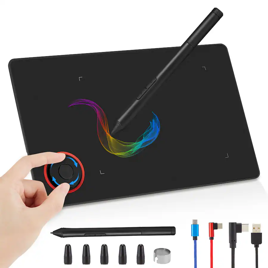 Drawing Portable IMAGE Portable Graphics Drawing Tablet with 8192 Levels Battery Free ...