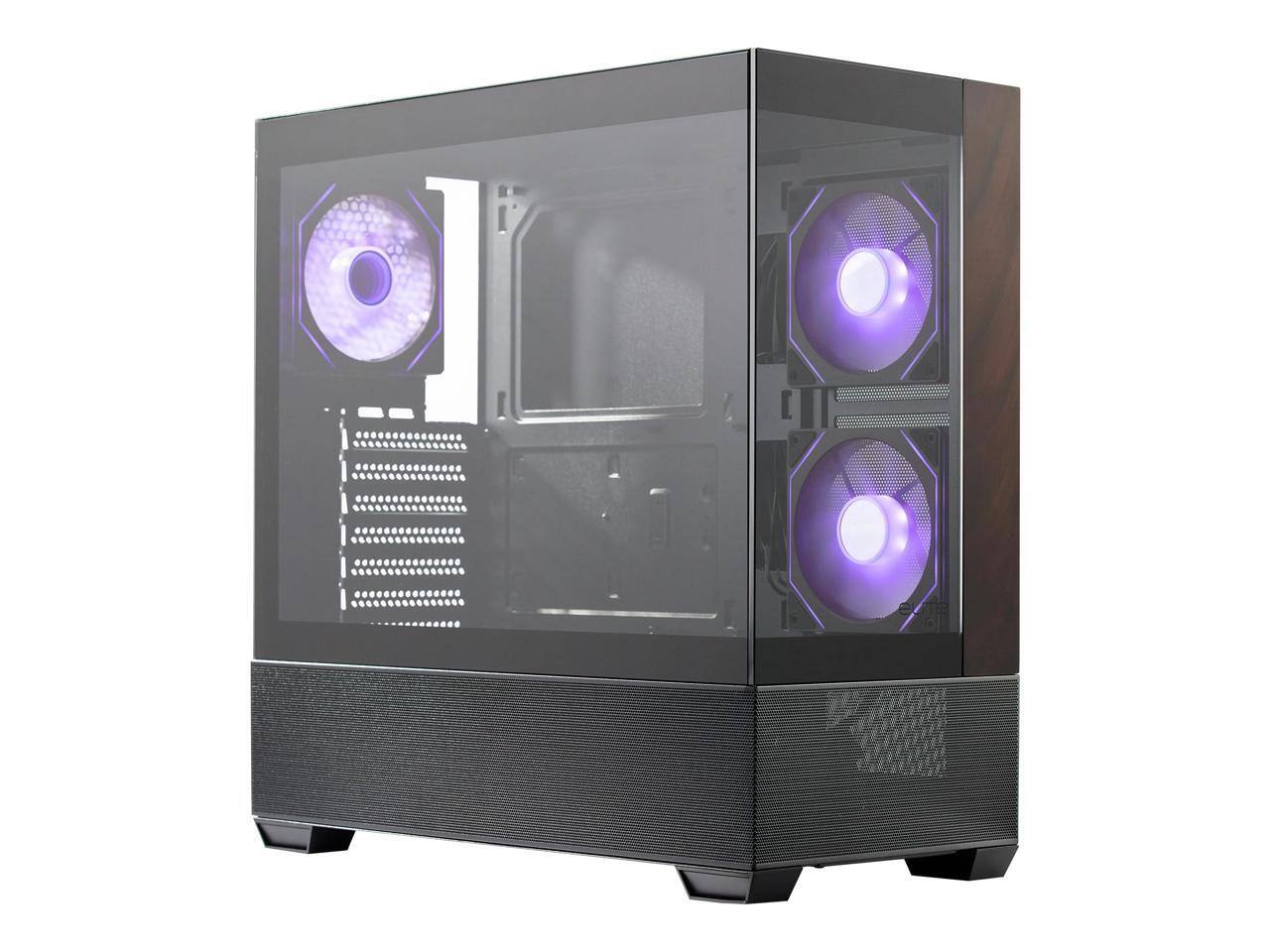 Alt View 1. Cooler Master - elite series e690-khnn-s00 computer case - mid-tower - black - woo - Black.