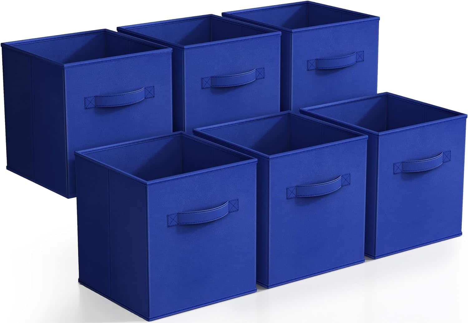 Front. Sorbus - Sorbus Foldable Storage Cubes - 6 Fabric Baskets for Organizing Pantry, Closet, Shelf, Nursery, Playroom, Toy Box, Cubby - Royal Blue.
