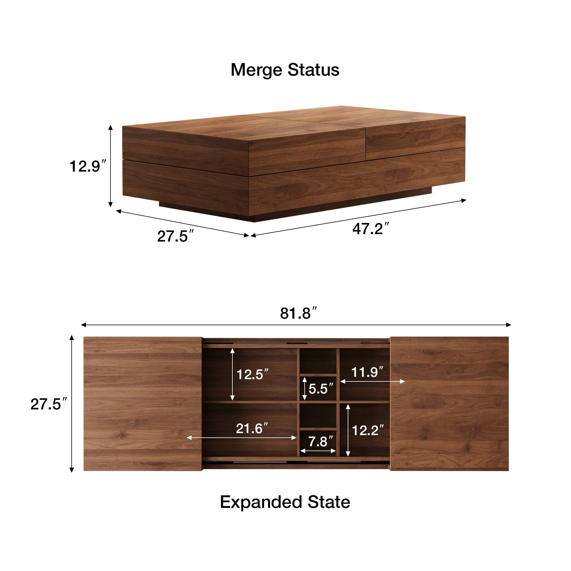 Merge Status  
12.9"  
27.5"  
47.2"  
81.8"  

Expanded State  
27.5"  
12.5"  
21.6"  
5.5"  
7.8"  
11.9"  
12.2"