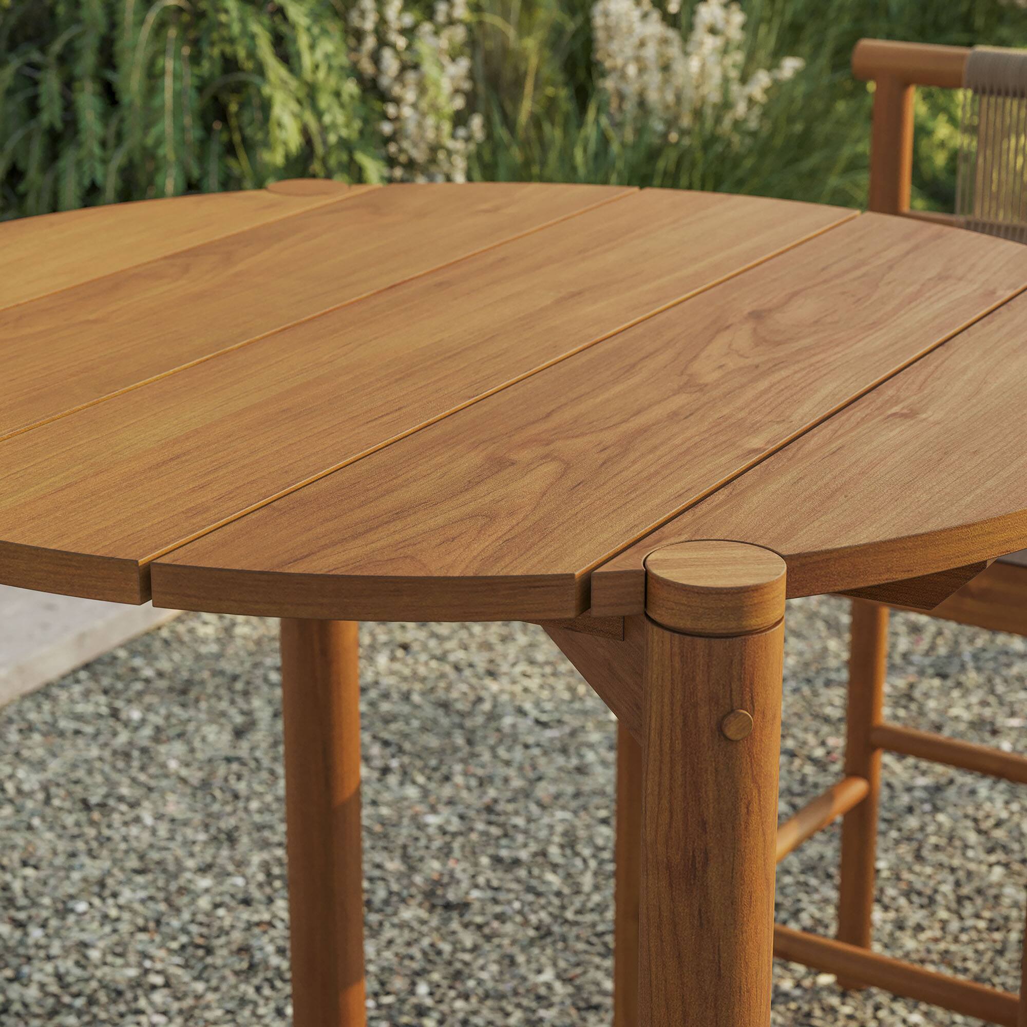 Alt View 1. Modway - Eleni Round 35 Inch Outdoor Teak Wood Round Bar Table by Modway - Natural.