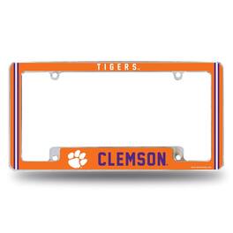 Rico Industries - Clemson Tigers Chrome Metal License Plate Frame with Full Frame Team Color Graphics - Multi