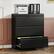 Front. GOODSILO - 3-Drawer Lateral File Cabinet with Lock - Heavy-Duty Metal Filing Cabinet for Home Office - Black.