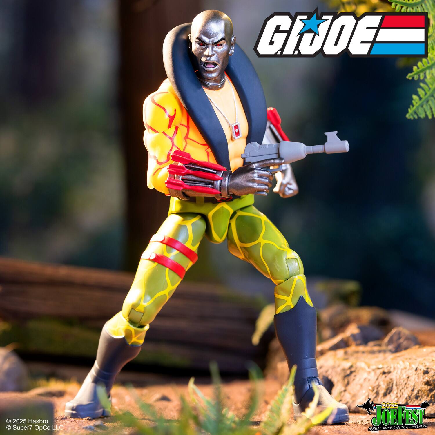 The text on the image is:

"G.I. JOE"

"© 2025 Hasbro & Super7 OpCo LLC"

"JOEFEST"

"AMERICAN FLY CO."

"© 2025 Hasbro"

"© Super7"

"© OoOo LLC"