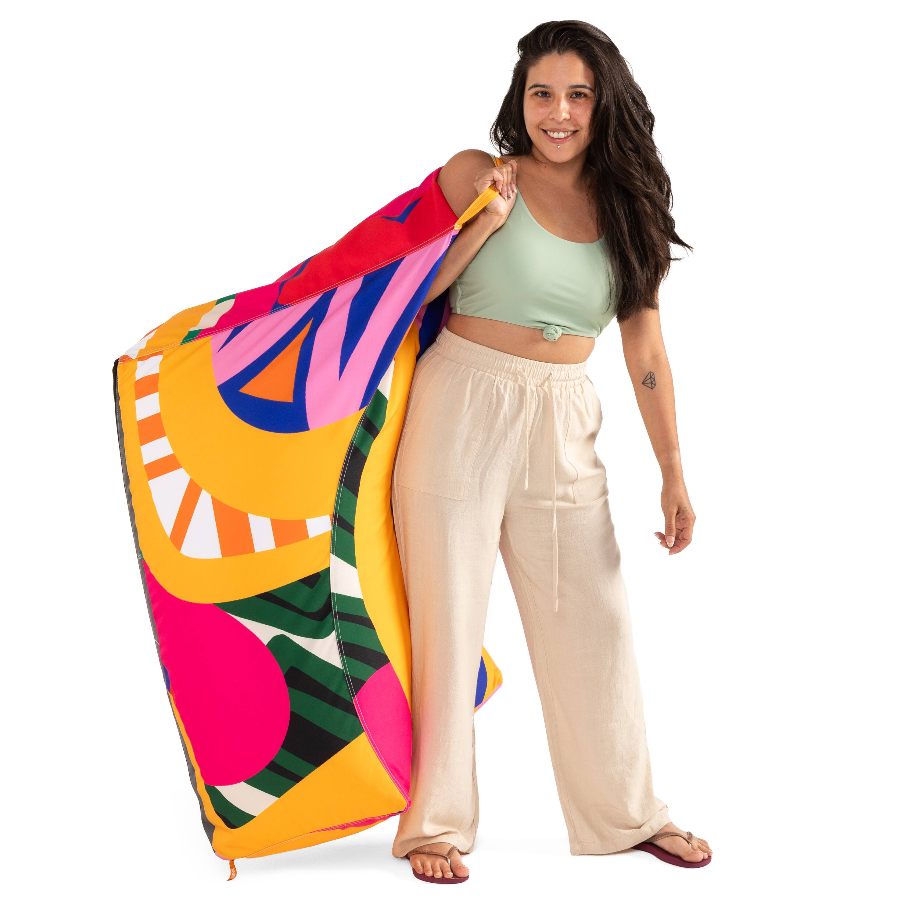 Back. Jaxx - Jaxx Juniper Outdoor Bean Bag Patio Chair, Zuri Multicolor Pattern - Zuri Multicolor Pattern.