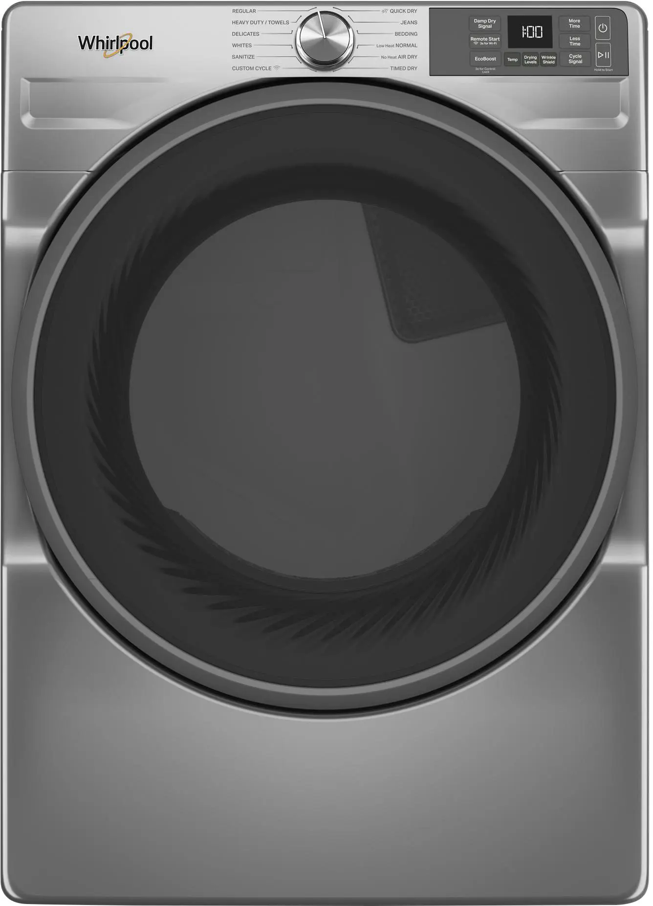 Whirlpool - 7.4 cu. ft. Smart Front Load ENERGY STAR Gas Dryer with Wrinkle Shield Option - Silver