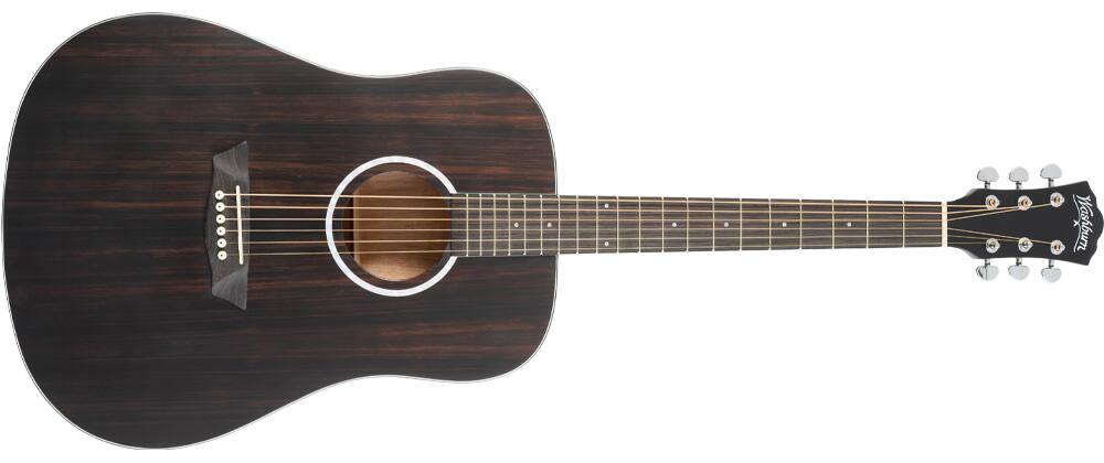 Front. Washburn - Washburn DFED Deep Forest Dreadnought Acoustic Guitar, Striped Ebony - Striped Ebony.