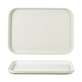 Unique Bargains - 2pcs Fast Food Serving Trays, 9.4x6.8" Rectangular Reusable Restaurant Tray for Kitchen Coffee Fruit Burger - White
