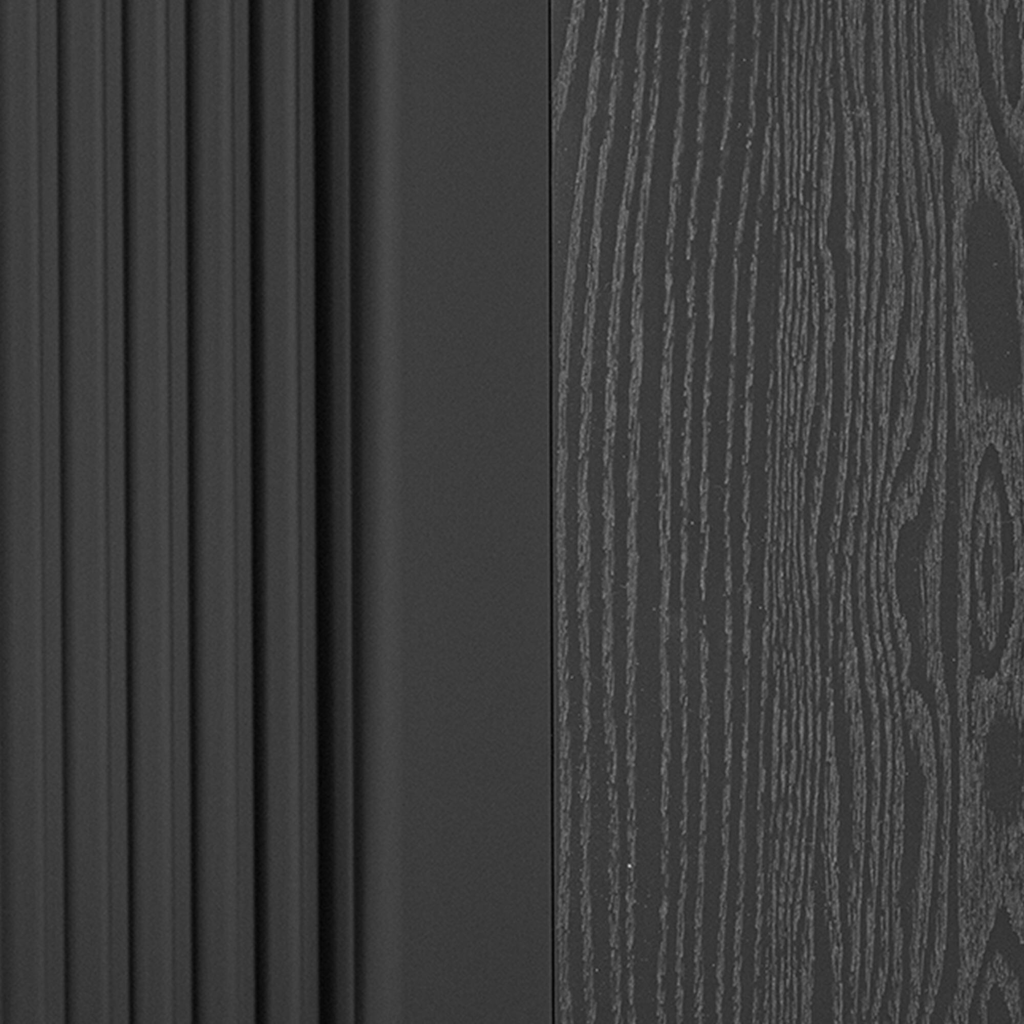 Alt View 6. PexFix - 51" Fluted Farmhouse Kitchen Island with Drop Leaf - Rolling Cart with Internal Rack, Towel Rack & Lockable Wheels - Black.