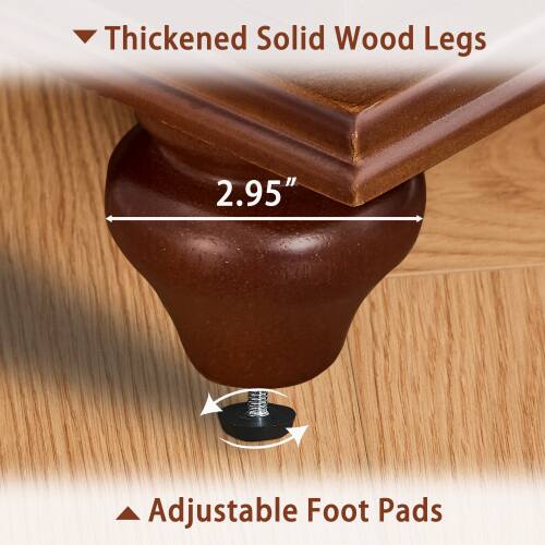 Thickened Solid Wood Legs 2.95" Adjustable Foot Pads