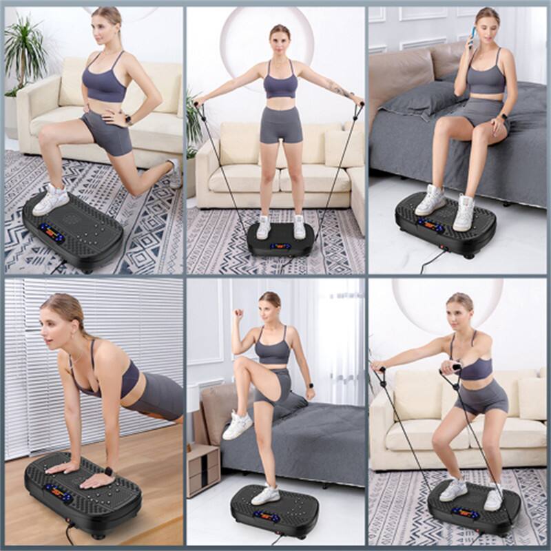 Alt View 2. HTUTWOO - Vibration Plate Fitness Platform, Whole-Body Vibration,Adjustable Speed,Compact,with Resistance Bands and Remote Control - BLACK.
