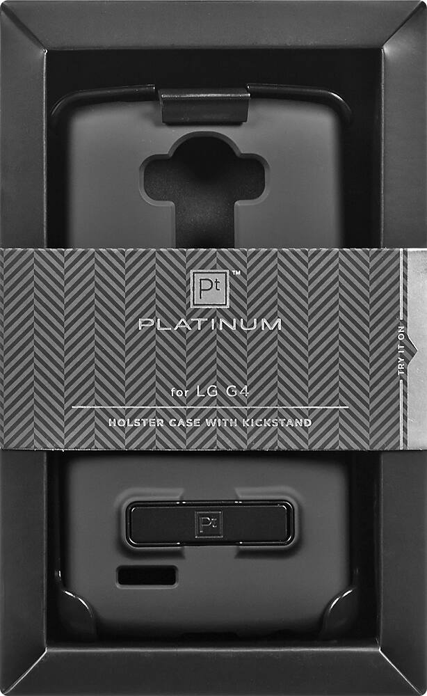 Best Buy Platinum™ Holster Case with Kickstand for LG G4 Metallic