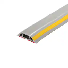 Unique Bargains - Floor Cord Cover Cable Protector 10ft Self Adhesive Extension Cable Management for Home Office 0.55" W x 0.28" H - Yellow Grey
