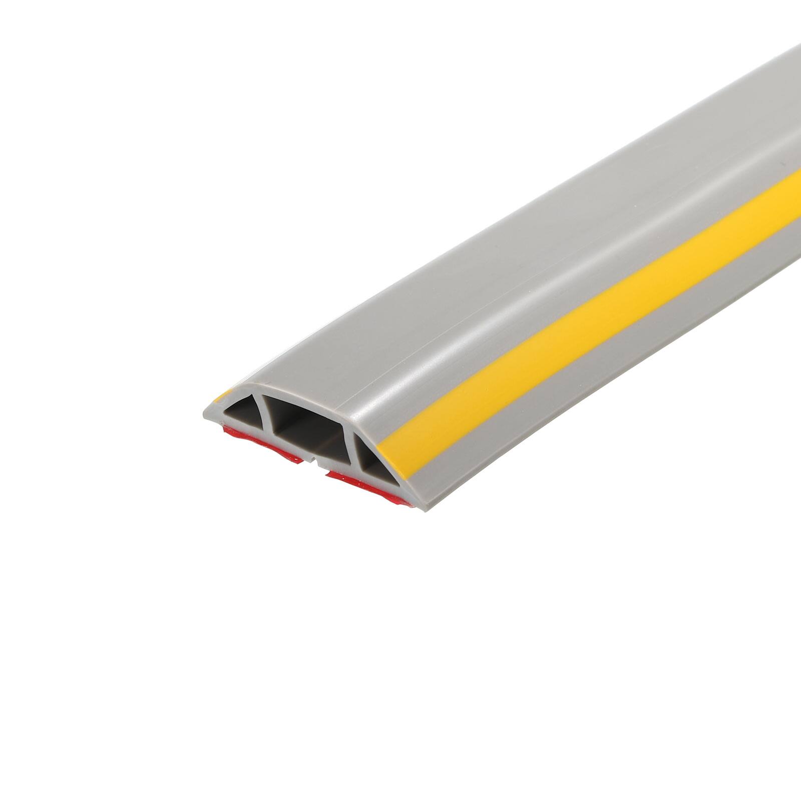 Front. Unique Bargains - Floor Cord Cover Cable Protector 10ft Self Adhesive Extension Cable Management for Home Office 0.55" W x 0.28" H - Yellow Grey.