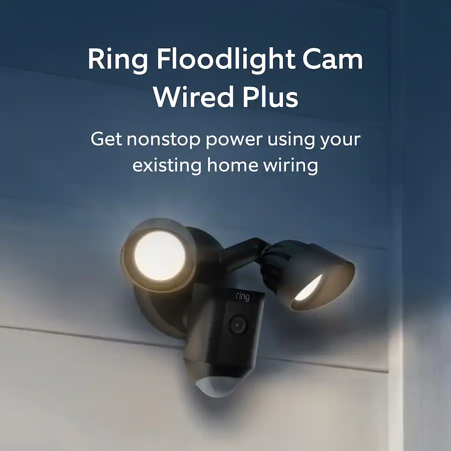 Ring Floodlight Cam Plus Outdoor Wired 1080p Surveillance Camera
