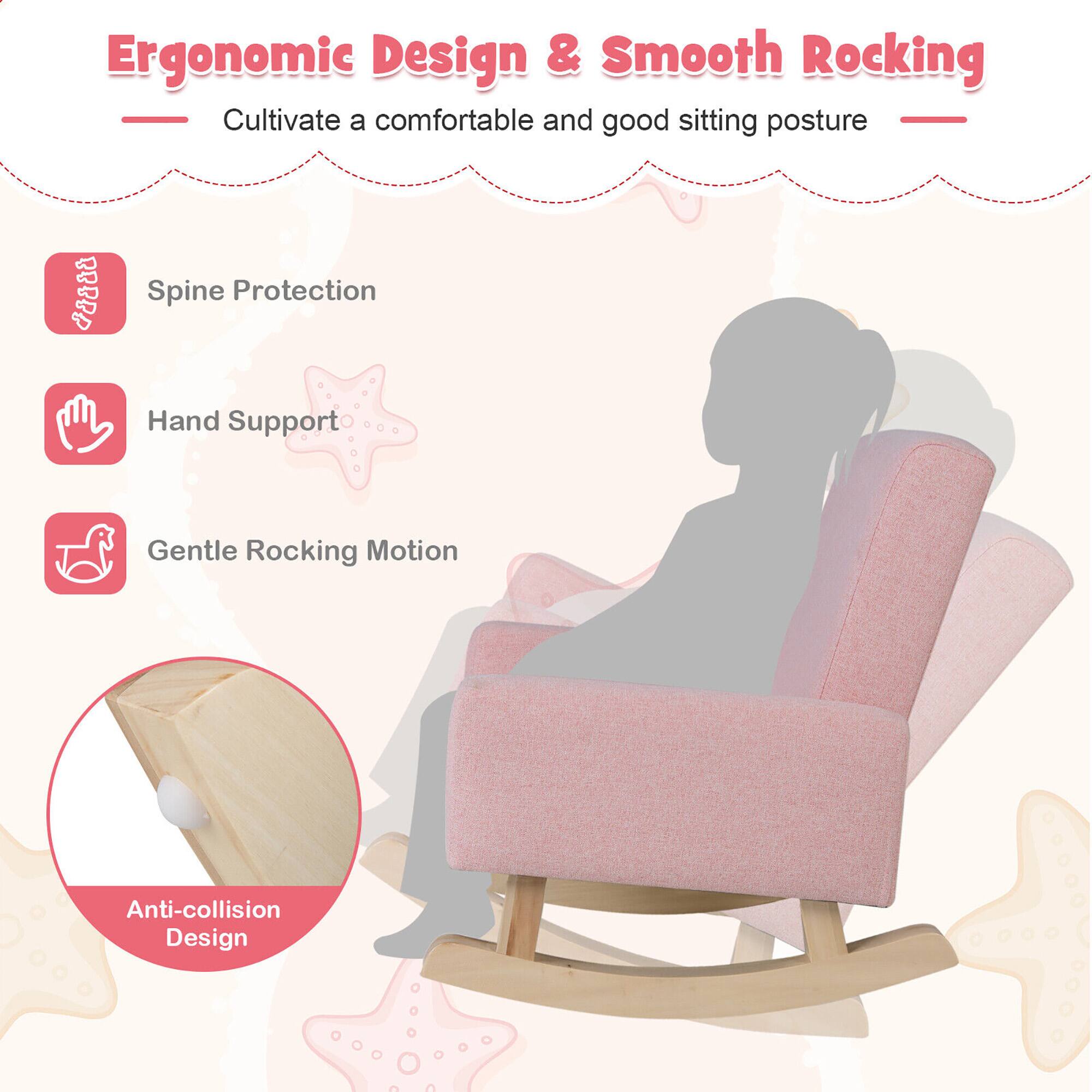 Ergonomic Design & Smooth Rocking  
Cultivate a comfortable and good sitting posture  

- Spine Protection  
- Hand Support  
- Gentle Rocking Motion  
- Anti-collision Design