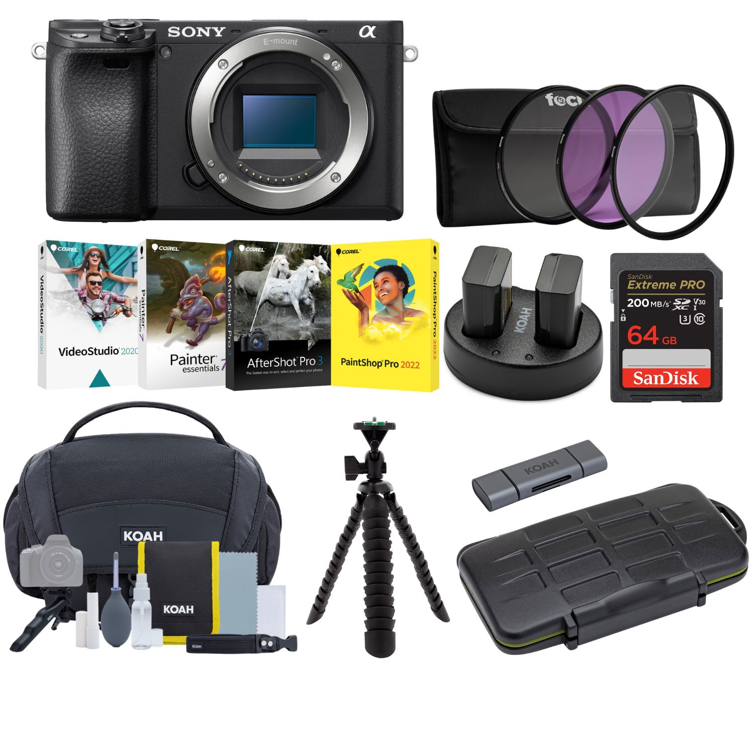 Sony - a6400 Mirrorless Digital Camera (Body Only) with Software Suite Bundle - Black