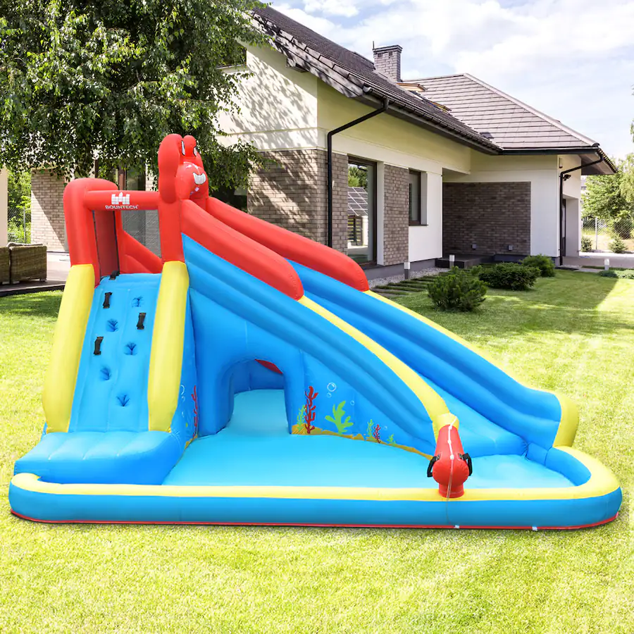 Hyrax Inflatables Gymax Inflatable Water Park Bounce House Crab w/ 2 Slides Climbing Wall ...