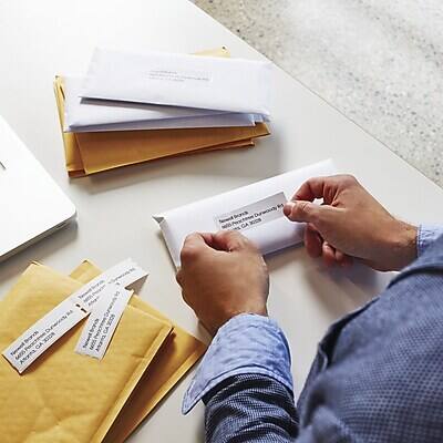 Alt View 1. DYMO - LabelWriter 30572 Mailing Address Labels, 3-1/2" x 1-1/8", Black on White, 260 Labels/Roll, 2 Rolls/Each - Black on White.