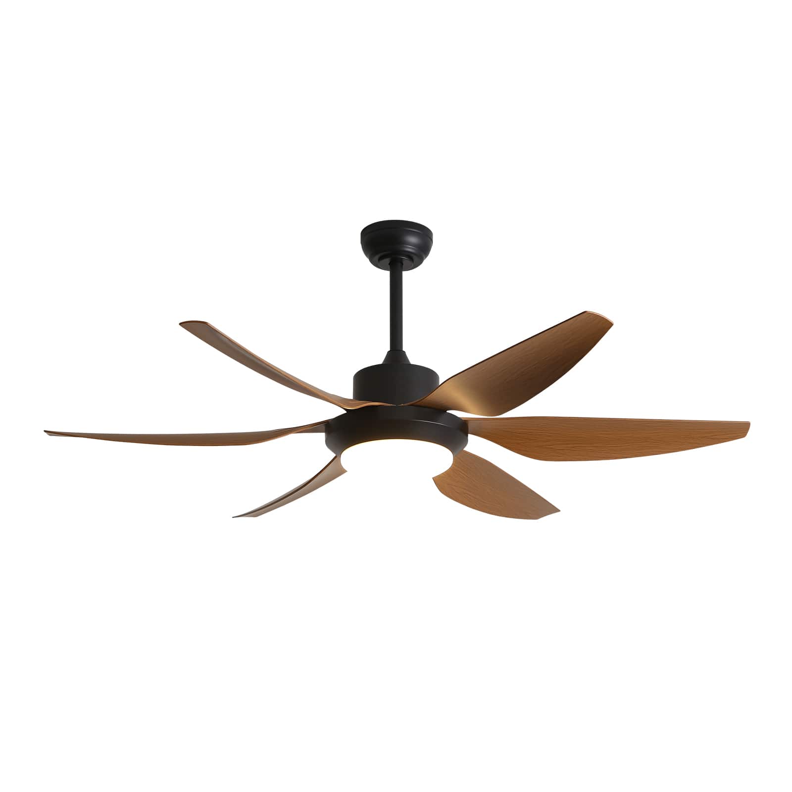 Sofucor - 54" Ceiling Fans w/ Lights & Remote 6 ABS Blades Reversible DC Motor & Dimmable LED Light for Bedrooms Living Room Patio - Black