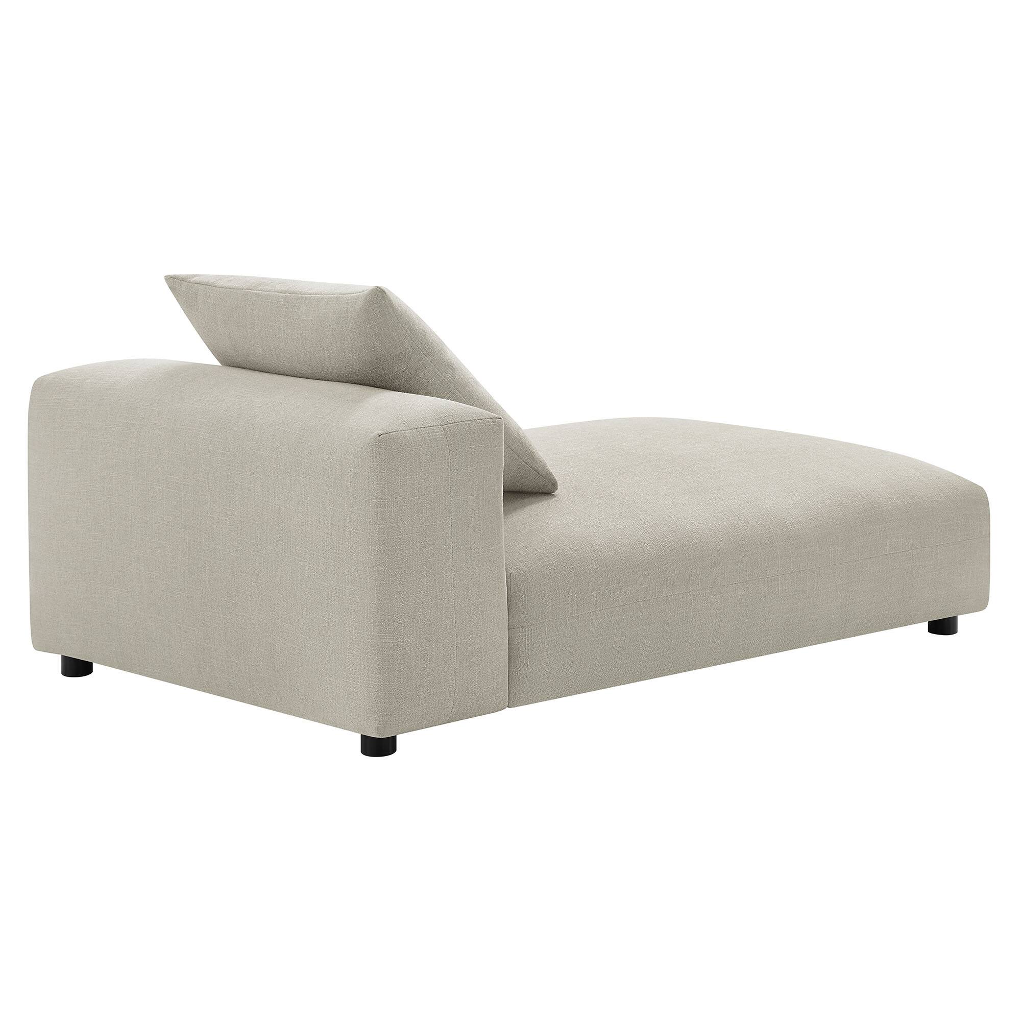 Alt View 4. Modway - Solace Modular Upholstered Fabric Armless Chaise Lounge by Modway - Linen.
