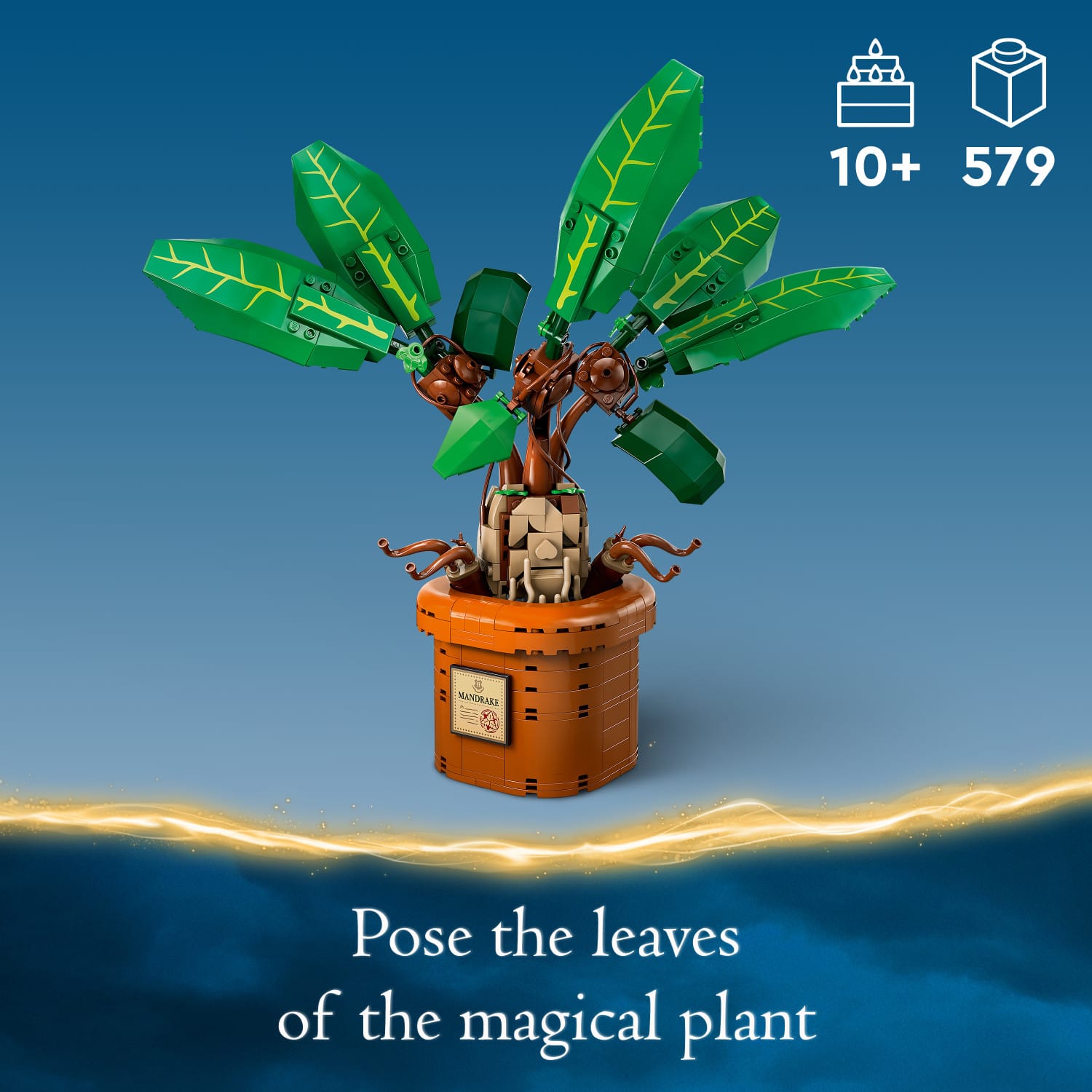 10+ 579 - Mandrake: Pose the leaves of the magical plant.