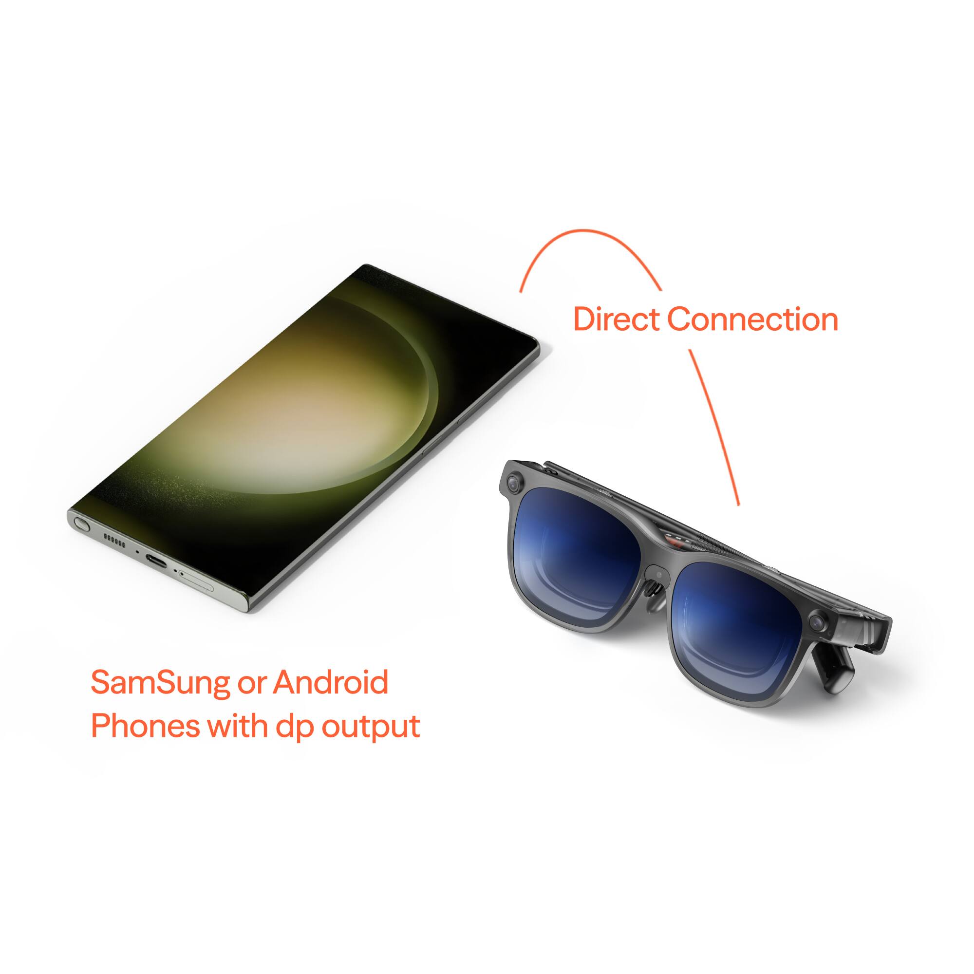 Direct Connection  
Samsung or Android Phones with dp output