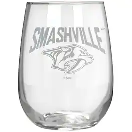 Great American Products - Nashville Predators Etched 17oz. Rally Cry Stemless Wine Glass - Multicolor