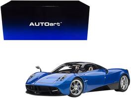 Pagani Huayra Top and Silver Wheels 1/12 Model Car by Autoart - Metallic Blue with Black