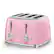 Angle. SMEG - SMEG TSF03 4-Slice Wide-Slot Toaster - Pink.