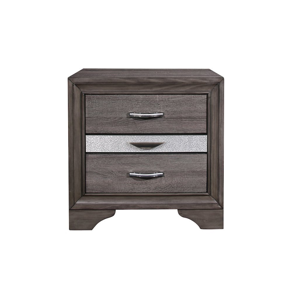 Global Furniture USA - Traditional Glam Seville Grey Nightstand, Malamine Grey - Gray