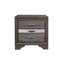 Global Furniture USA - Traditional Glam Seville Grey Nightstand, Malamine Grey - Gray