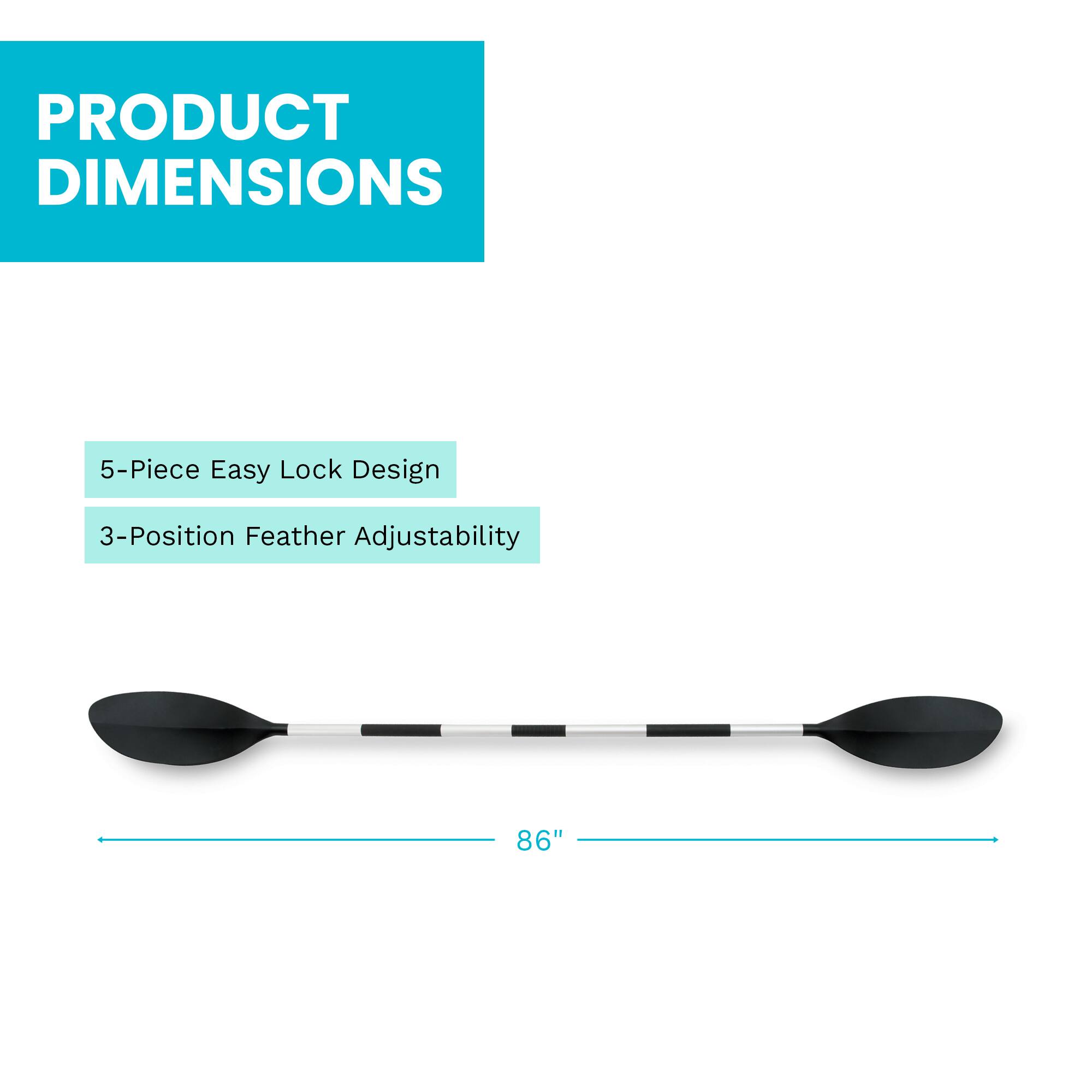 PRODUCT DIMENSIONS

5-Piece Easy Lock Design

3-Position Feather Adjustability

86"