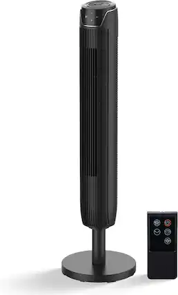 Front. Senville - 42" Oscillating Tower Fan for Bedroom, Remote, Bladeless, Quiet, 3 Modes, 7-Hour Timer, LED Display.