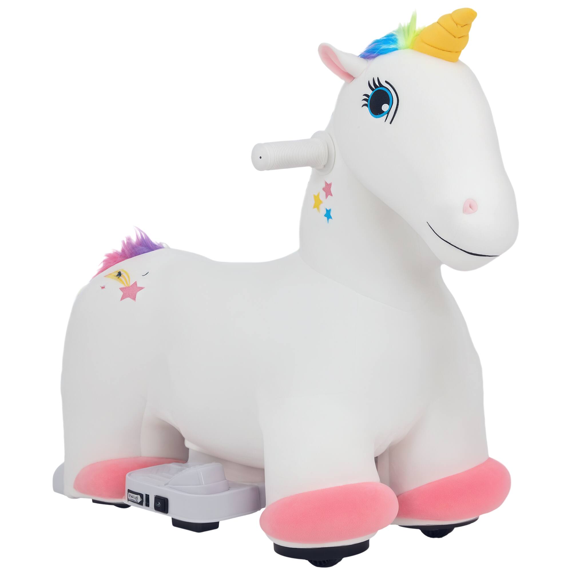 Front. Qaba - 6V Kids Ride on Horse, Battery Powered Toy, Unicorn Electric Animal with Music Fwd, PU Wheels, for 18-36 Months.