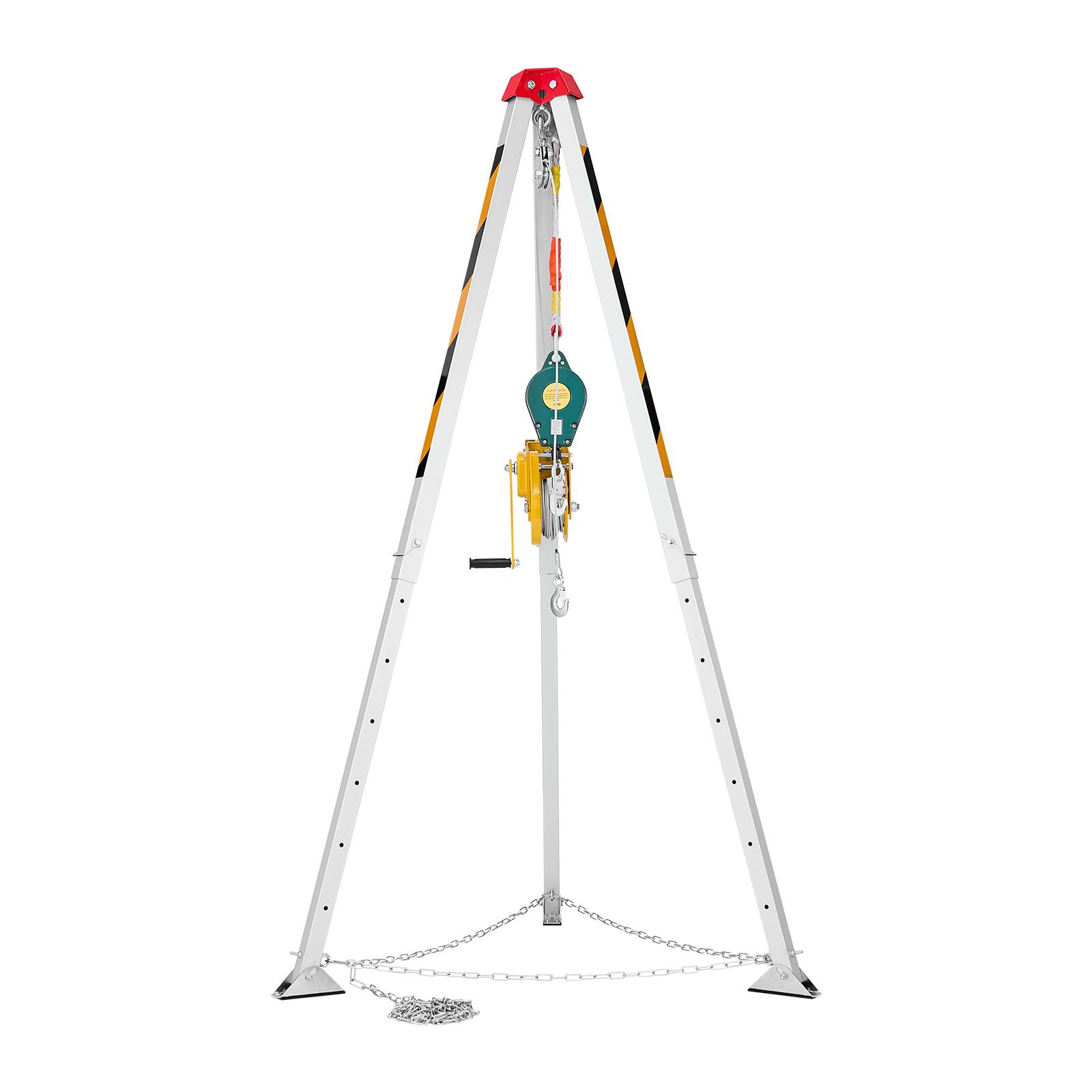 Alt View 5. VEVOR - Confined Space Tripod Kit, Heavy Duty Rescue Tripod Lifting Hoist 1800 lbs Winch, 4.1 ft Adjustable Legs - Silver.