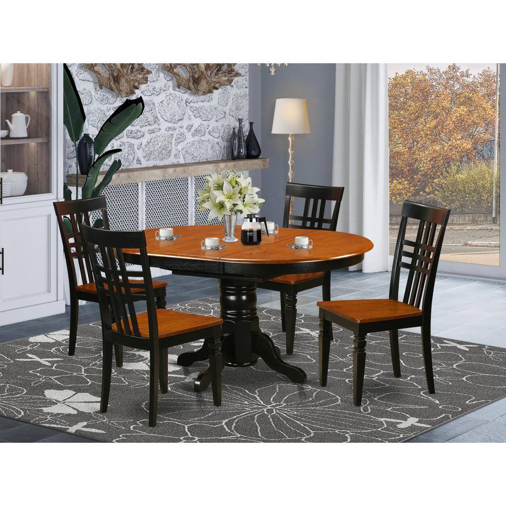 Back. East West Furniture - 5 PC Kitchen Tables and chair set with a Kenley Dining Table and 4 Kitchen Chairs in Black and Cherry - Black & Cherry.