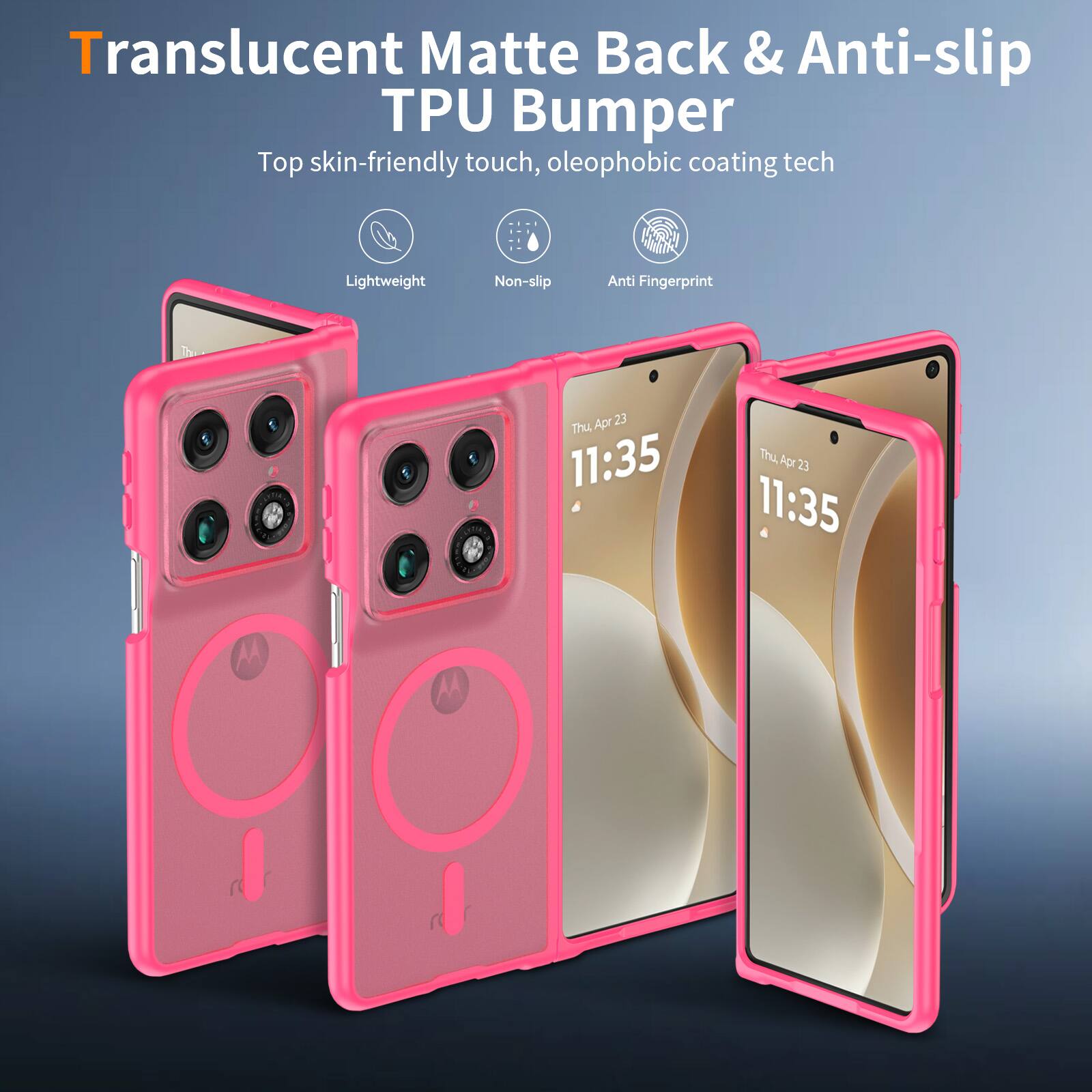 Translucent Matte Back & Anti-slip TPU Bumper  
Top skin-friendly touch, oleophobic coating tech  
Lightweight  
Non-slip  
Anti Fingerprint  

Apr 23 Thu 11:35