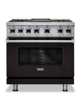 Viking - 36"W./24"D. Dual Fuel Sealed Burner Range-4 Burners/Griddle-Onyx-LP - Onyz