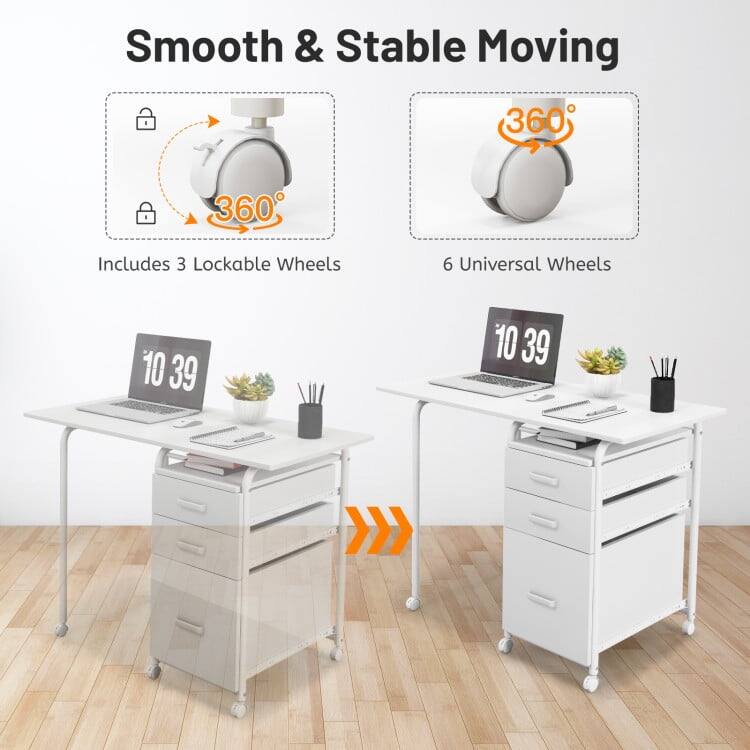 Smooth & Stable Moving  
360°  
Includes 3 Lockable Wheels  
6 Universal Wheels  
10 39
