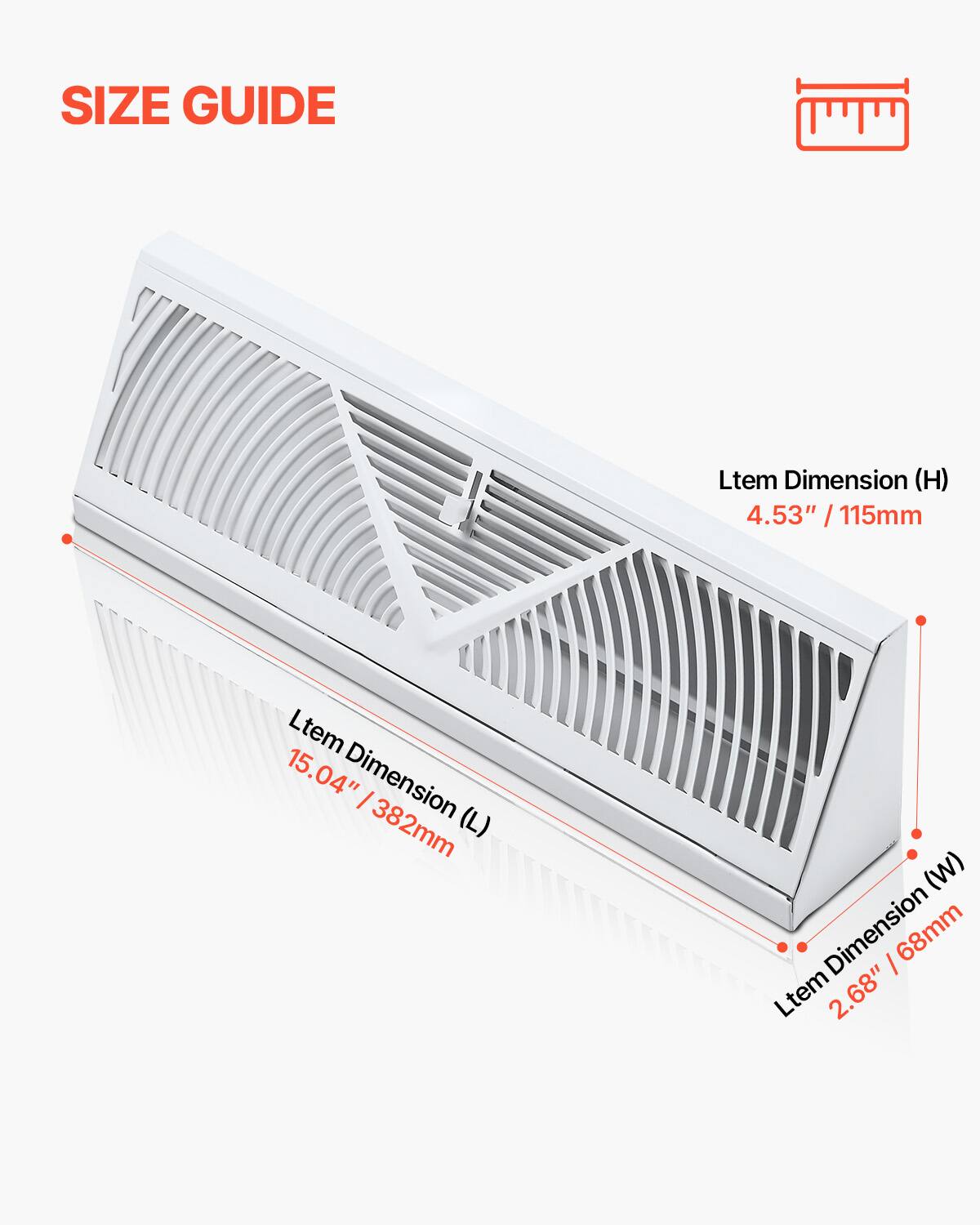 SIZE GUIDE

Ltem Dimension (H) 4.53" / 115mm

Ltem Dimension (L) 15.04" / 382mm

Ltem Dimension (W) 2.68" / 68mm